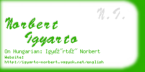 norbert igyarto business card
